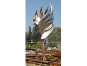 rustfritt stål flammeskulptur hage skulptur